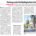 Vortrag zum Archäologischen Fenster Vortrag zum Archäologischen Fenster