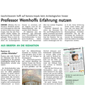Professor Wemhoffs Erfahrung nutzen Professor Wemhoffs Erfahrung nutzen
