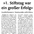 "1. Stiftstag war ein großer Erfolg" "1. Stiftstag war ein großer Erfolg"