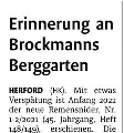 Erinnerung an Brockmanns Berggarten Erinnerung an Brockmanns Berggarten