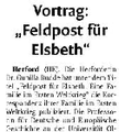 Vortrag: "Feldpost für Elsbeth"