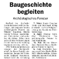 Baugeschichte begleiten - Archäologisches Fenster Baugeschichte begleiten - Archäologisches Fenster