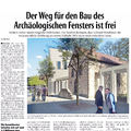 Weg für den Bau des Archäologischen Fensters ist frei Weg für den Bau des Archäologischen Fensters ist frei