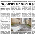 Projektleiter für Museum gesucht Projektleiter für Museum gesucht