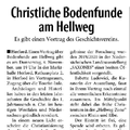 Christliche Bodenfunde am Hellweg Christliche Bodenfunde am Hellweg