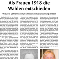 Als Frauen 1918 die Wahlen entschieden Als Frauen 1918 die Wahlen entschieden
