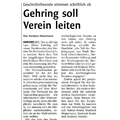 Gehring soll Verein leiten Gehring soll Verein leiten