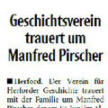 Geschichtsverein trauert um Manfred Pirscher