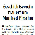 Geschichtsverein trauert um Manfred Pirscher Geschichtsverein trauert um Manfred Pirscher