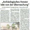 Archäologische Fenster lebt von der Überraschung Archäologische Fenster lebt von der Überraschung
