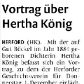 Vortrag über Hertha König Vortrag über Hertha König