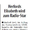 Herfords Elisabeth wird zum Radio-Star Herfords Elisabeth wird zum Radio-Star