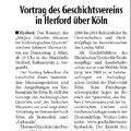 Vortrag des Geschichtsvereins in Herford über Köln Vortrag des Geschichtsvereins in Herford über Köln